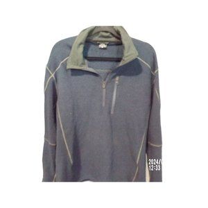 Kuhl Interceptr Pullover Fleece Navy Blue Gray Stitching Sweater XL READ